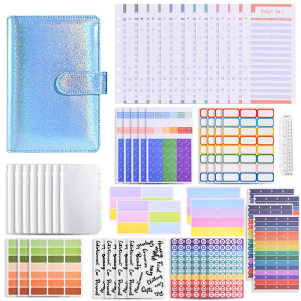 Budget Binder Money Organizer til kontanter BLÅ blue
