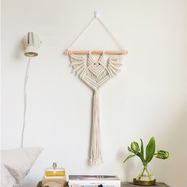 Macrame-kasvinripustin Ripustettava kasvien pidike MUSTA PITKÄ PITKÄ Black Long-Long