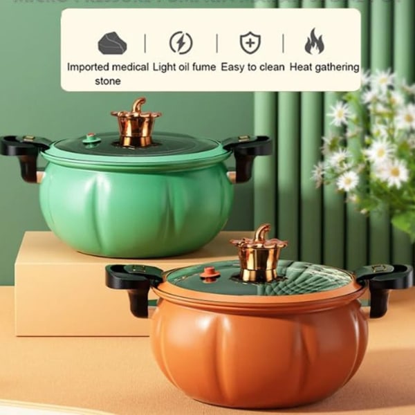 8L pumpa Micro Pressure Pot Non Stick Pan GRÖN green