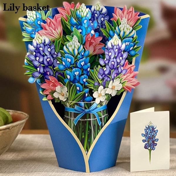3D Pop-up Buket Papir Blomster LILY KURV LILY KURV Lily basket