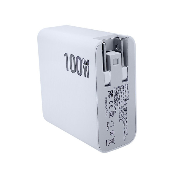 100W GaN Laddare Adapter Dual Typ C QC3.0 USB-A EU-PLUGG