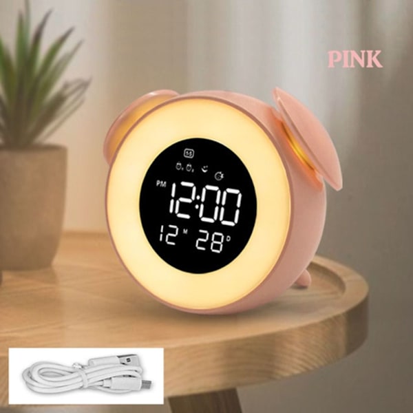 Wake Up Light Digital Led Musikalarm PINK Pink