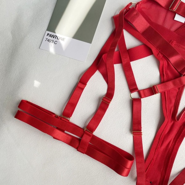 Set Strappy Lingerie RED M Red M