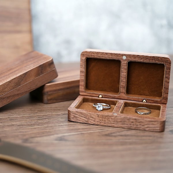 Smykkeskrin Ring Opbevaringsboks BRUN brown