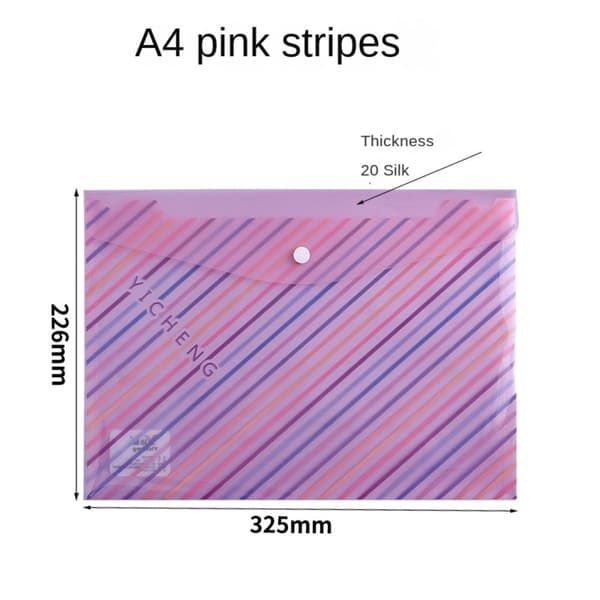 3stk A4 Filpose Cartoon a4 Mappe BLÅSTRIPE STRIPE Blue Stripe-Stripe
