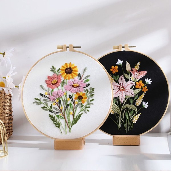 Övningssats för broderisöm Blombroderi C C C