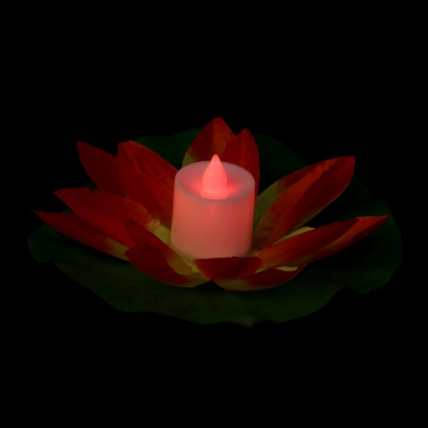 Elektronisk ljus Lotuslampa Floating Lotus Flower Lamps RÖDA red