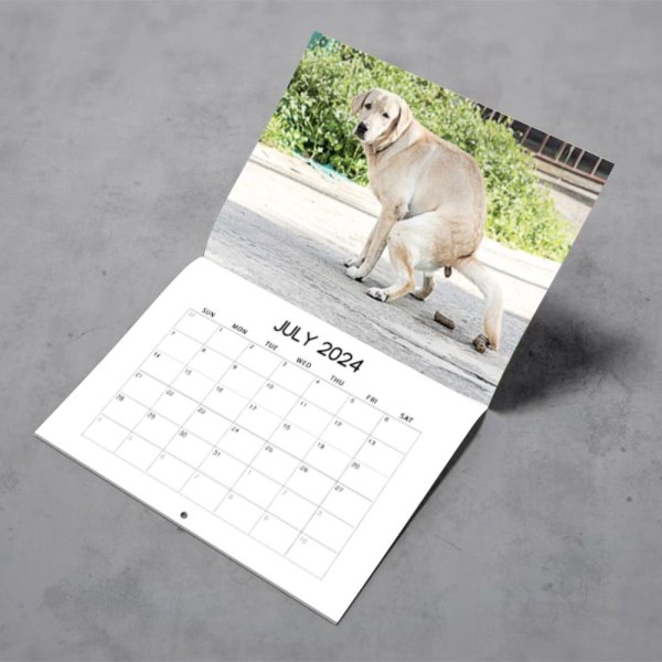 Hundepooping Vægkalender Pooches Kalender Månedlig hvalpe