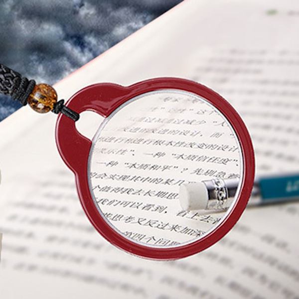 Kreativt förstoringsglashalsband Förstoringsglas RÖD 200 200 Red 200-200