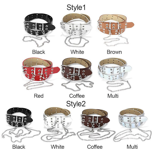 Punk taljebælte Goth linning KAFFE STYLE2 STYLE2 Coffee Style2-Style2