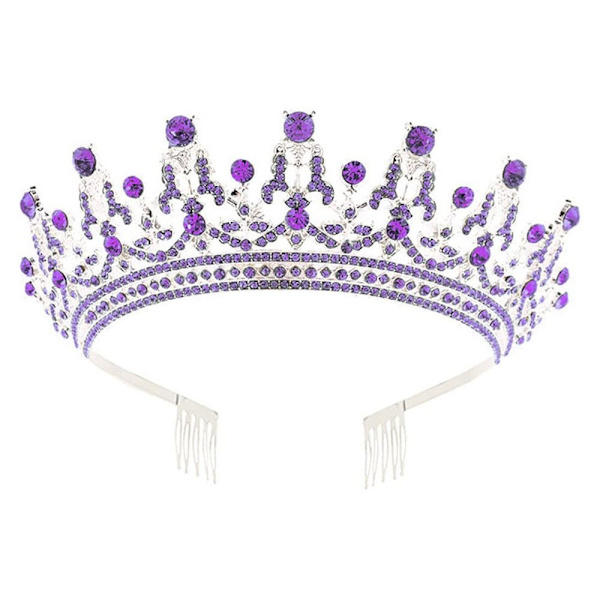 Full Diamond Crown Crown Tiara LILA Purple