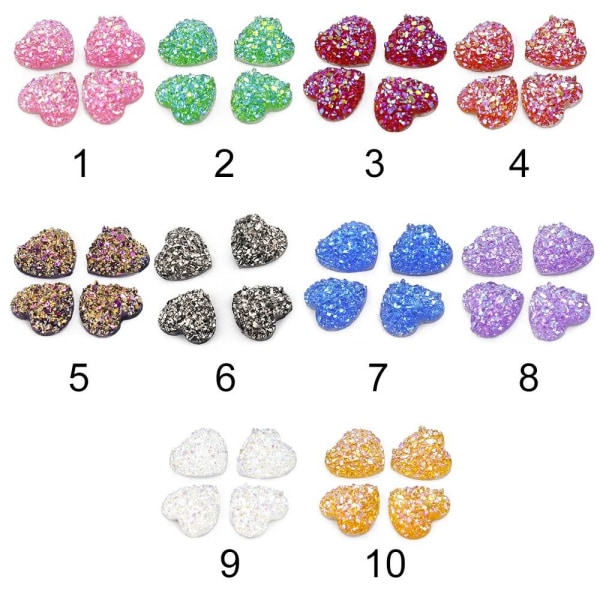 12 mm 100 kpl Glitter Heart tekojalokivi litteä aplikaatio 1 1 1