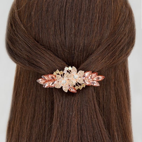 Crystal Flower Hair Clips Hair Barrettes CHAMPAGNE Champagne