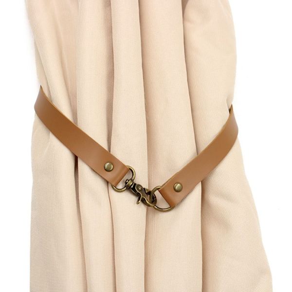 Gardinholder Reb Læder Tiebacks MØRKEBRUN dark brown