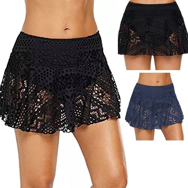 Swim bikini underdeler blonder shorts skjørt Black XXL