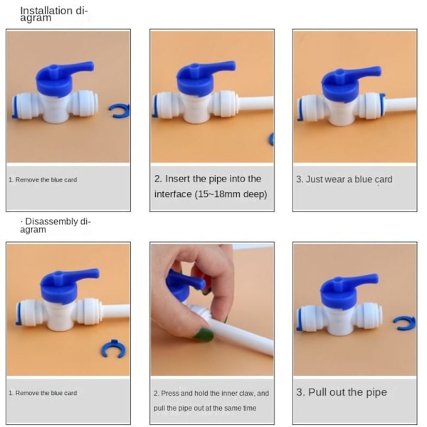 6 st vattenrenare Adapter Variabel diameter genom intern 6 pcs