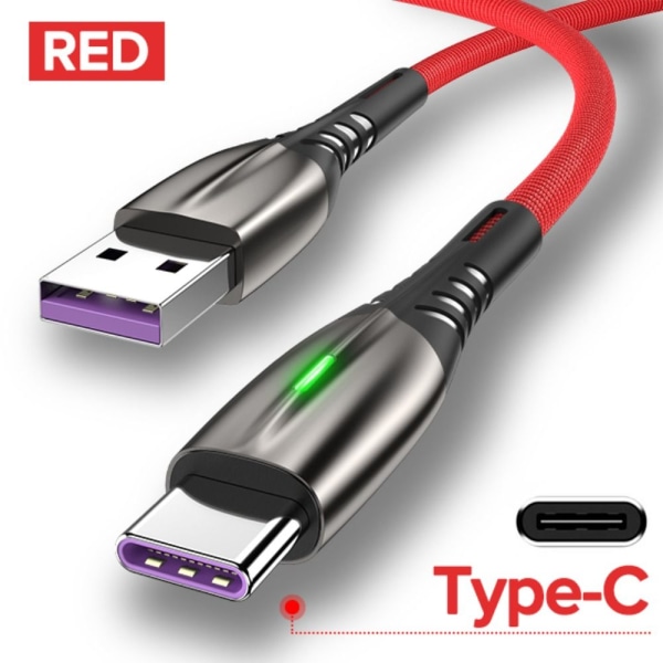 Datakabel Laddningskabel RÖD TYP C TYP C Red Type C-Type C