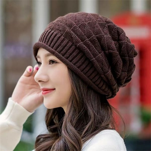Strikket Hue Beanie Hatte VINRØD wine red