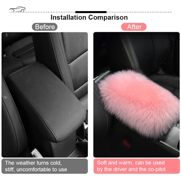 Pehmeä auton käsinojan pehmuste auton käsinojan cover PINK Pink