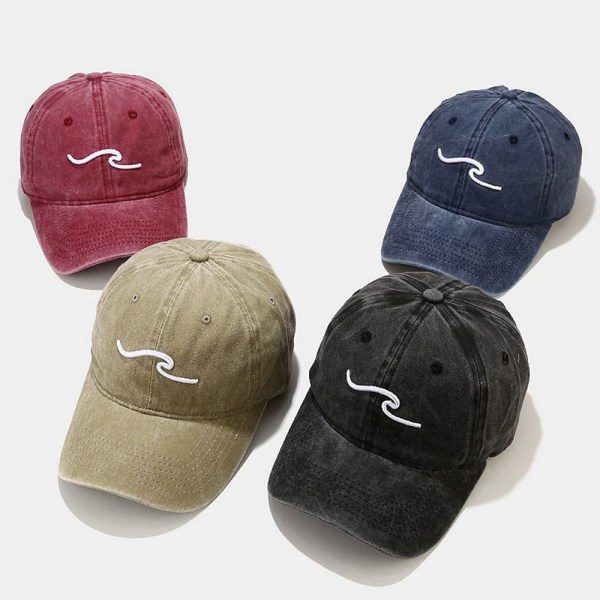 Wave Broderi Baseball Caps Distressed Faded Cap KHAKI khaki