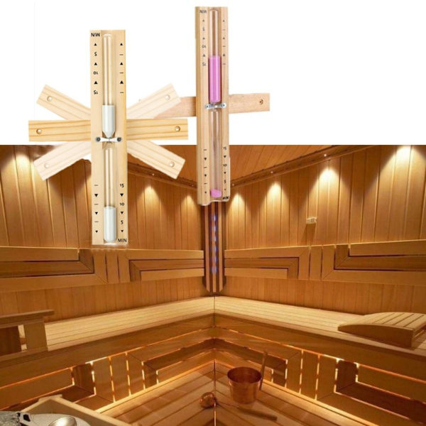 Sauna Timeglas Sand Timer Vægmonteret Sauna Sand Timer HVID White