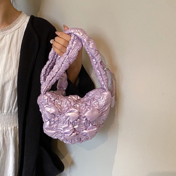 Quiltad plisserad Cloud Bags Crossboby axelväska 5 5 5