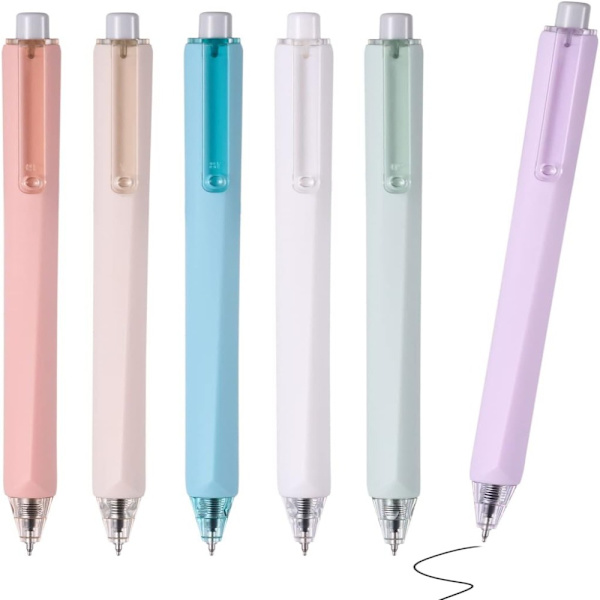 6 Stk Gel Pen Sort Refill Pen Kuglepen