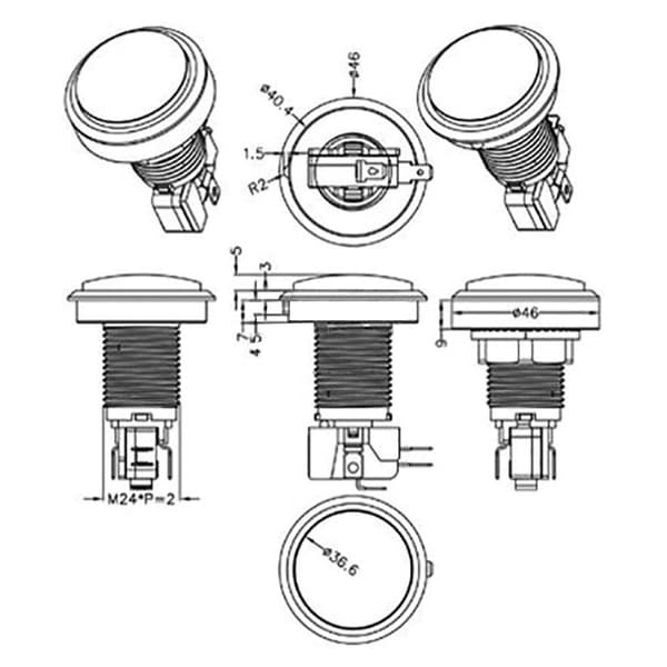 Arcade Button Game Player Button PUNAINEN red