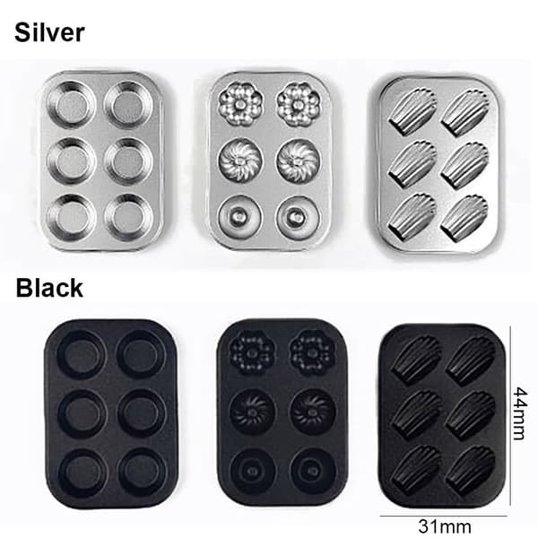 3 stk. Dukkehus Bageplade Miniature Køkkenlegetøj SORT SORT black