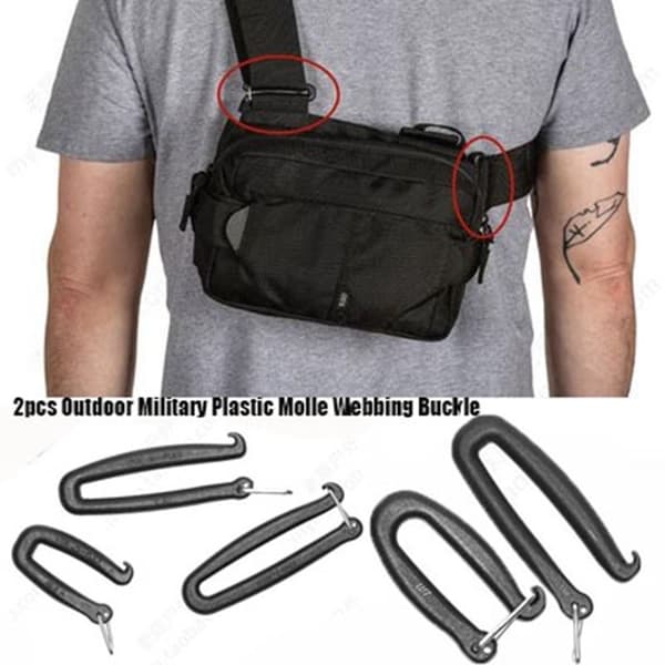 2 stk Plastic Molle Spænder Tactical Webbing Spænder 3 3 3