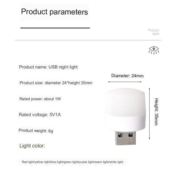Mini USB yövalo Pieni LED-lamppu PURPURIA VAALEA PURPURIA VALO purple light