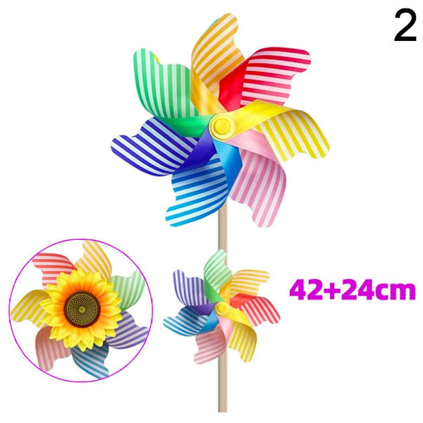 Färgglada solrosväderkvarnar Layout Pinwheels Leksaker 2 2 2