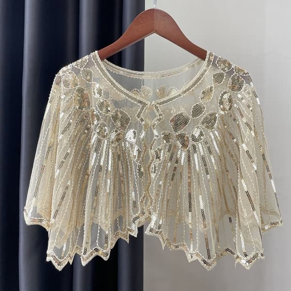 Flapper Sjal Sjal Beaded BLÅ Blue