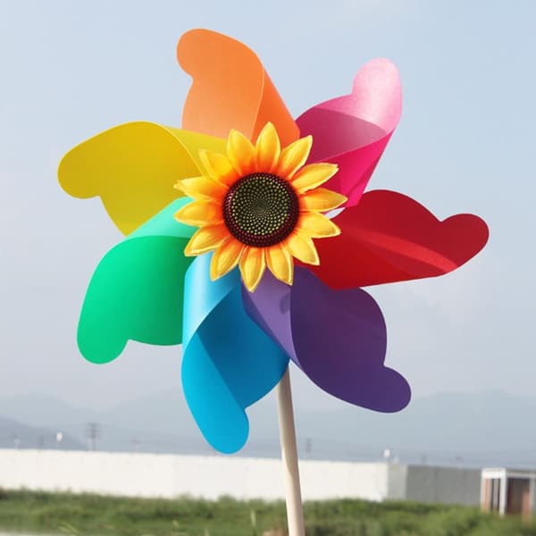 Färgglada solrosväderkvarnar Layout Pinwheels Leksaker 6 6 6