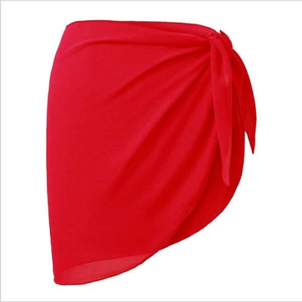 Chiffon badedragt Beach Short Cover RØD red