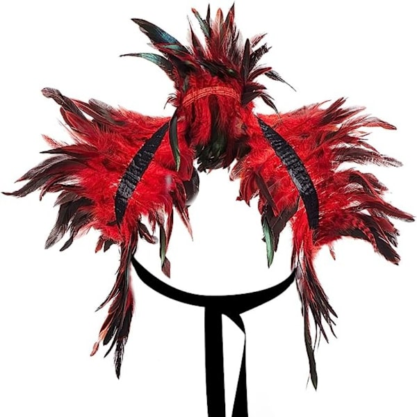 Höyhenviitta Feather Shawl RED Red