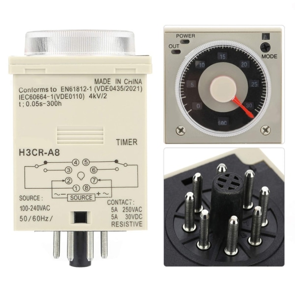 Tidsrelé Forsinkelse Timer Relébryter Super Time Relay Pointer