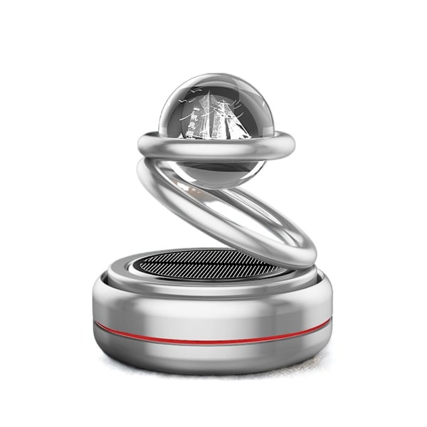 Solar Roterande Parfymhållare Bil Aroma Ornament SILVER Silver