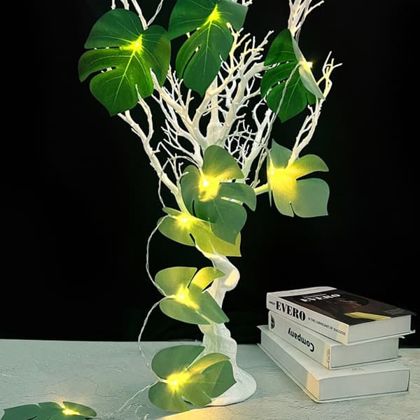 LED Turtle Leaves Light String Green Leaf Vine Garland Lamppu