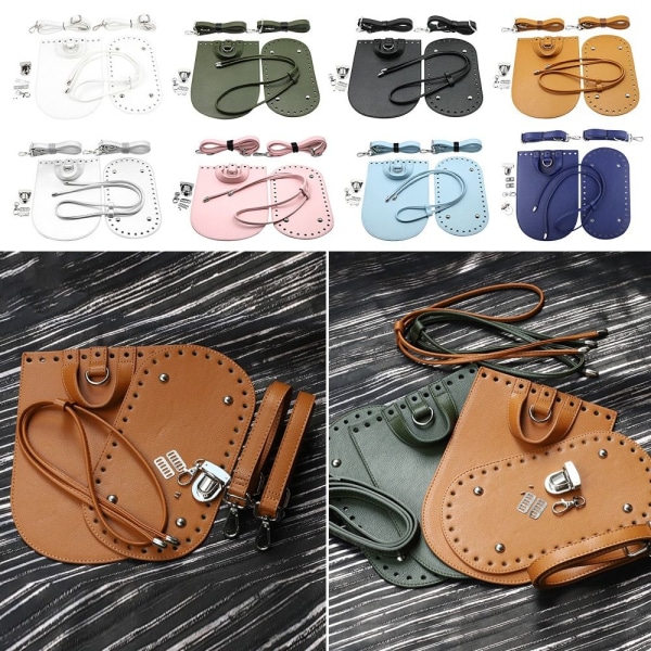 7st/ Set Gör själv Ryggsäck Tillbehör Handväska Axelrem BRUN brown