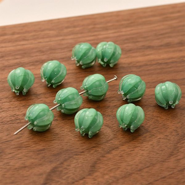 10 stk. Blomsterknopperler Bell Orchid Beads GRØNNE 10 STK 10 STK Green 10Pcs-10Pcs