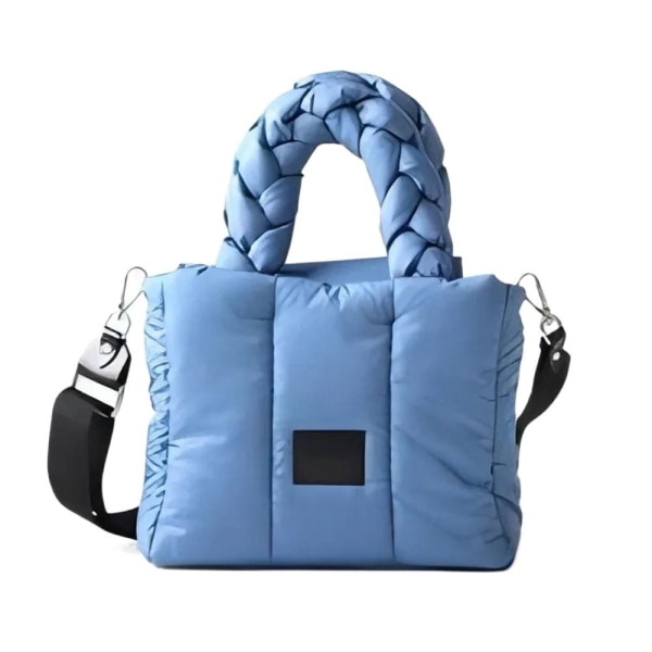 Puffer Tote Bag Quiltet Puffy Handbag SKY BLUE sky blue