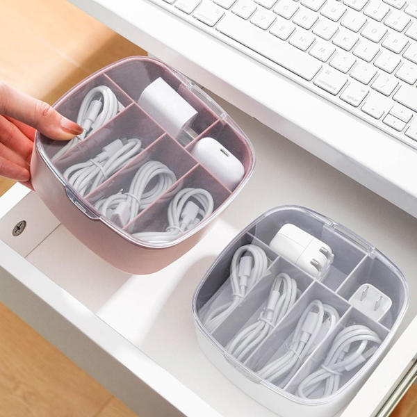 Datakabel förvaringsbox Organizer VIT white
