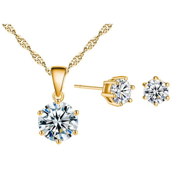 Zirkoni korvakoru kaulakoru set ketju kaulakoru korvakorut ROSE GOLD rose gold