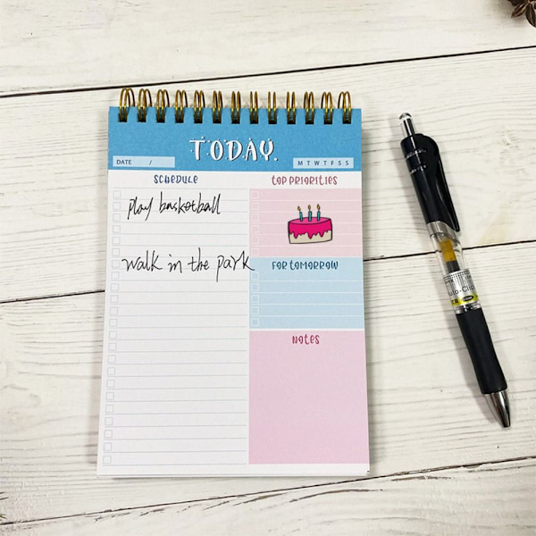 Ugentlig Pad Planner Memo Note Daglig opgaveplanlægning