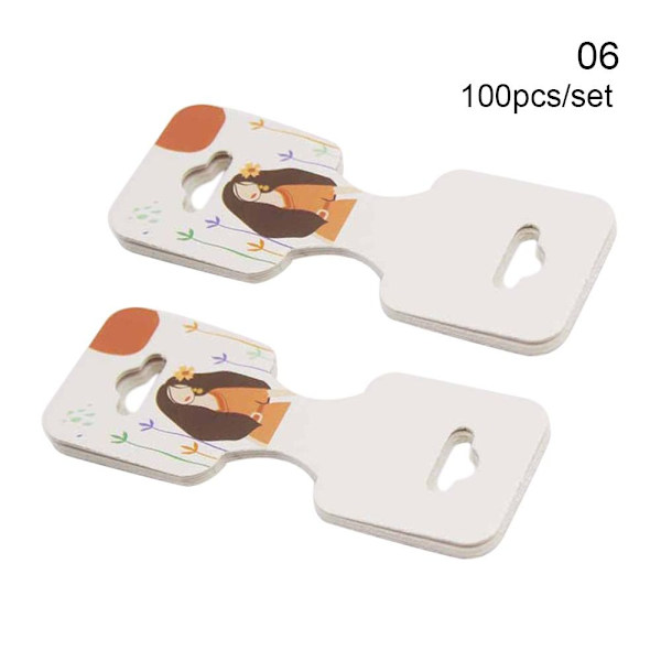 100 kpl/erä Korut Display Card Kaulakoru Hiuslenkki Rannekoru 100pcs 06