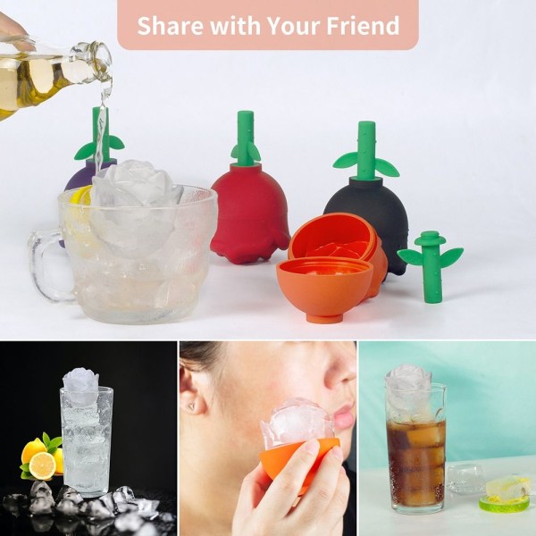 Rose Ice Ball Maker Ice Cube form red