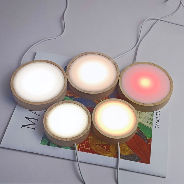 LED-lys Dispaly Base Krystallkuleholder 8CMWARM LIGHT WARM 8cmWarm Light