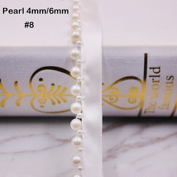 Håndsydd Pearl Pearl Braid Lace Ribbon 8 8