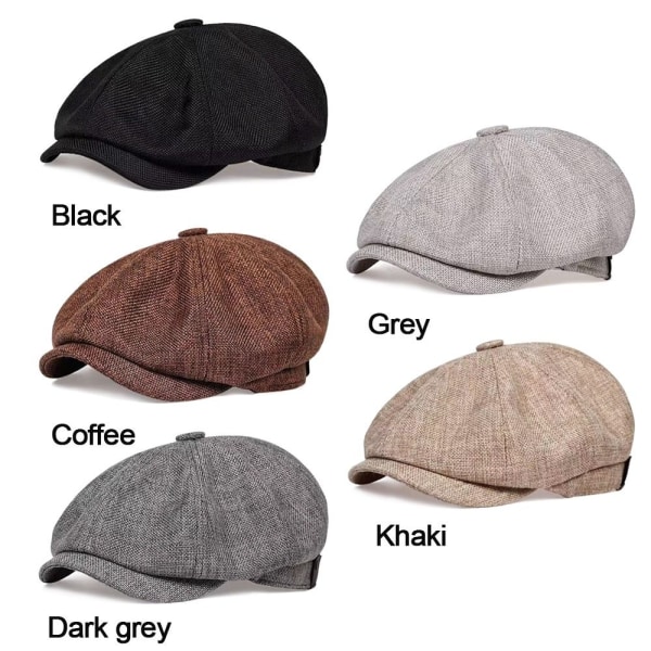 Retro Beret Hat Newsboy Hat TUMMANHARMAA dark grey